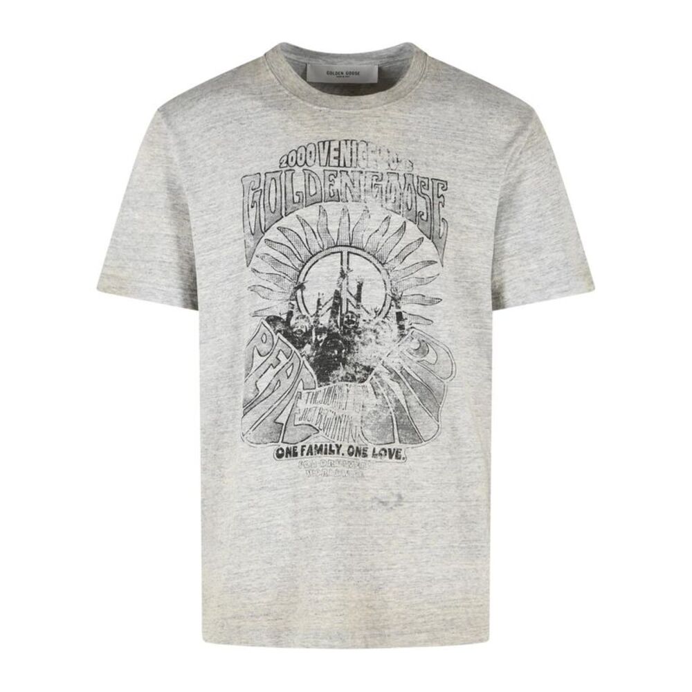 Golden Goose Mélange Grey Cotton T-Shirt Men